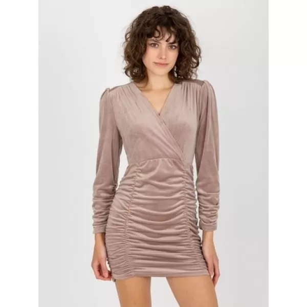  Dámské šaty RUE PARIS RP-SK-8199.01 DARK BEIGE 
