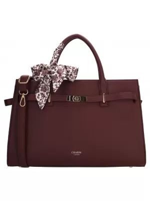 Shopper taška Charm London The Hamptons W01592 Bordeaux red BORDEAUX RED