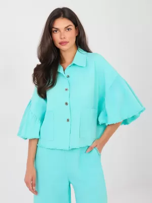 Dámská bunda RUE PARIS IT-KR-FL9998.85 TURQUOISE