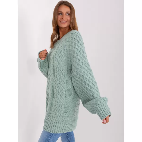  Dámské pletené šaty WOOL FASHION ITALIA AT-SW-2367-2.64P MINT 