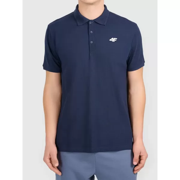  Pánské triko s límečkem 4F 4FWMM00TPTSM0771 NAVY 