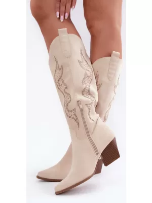 Dámské kovbojky BOTO 2539A LIGHT BEIGE