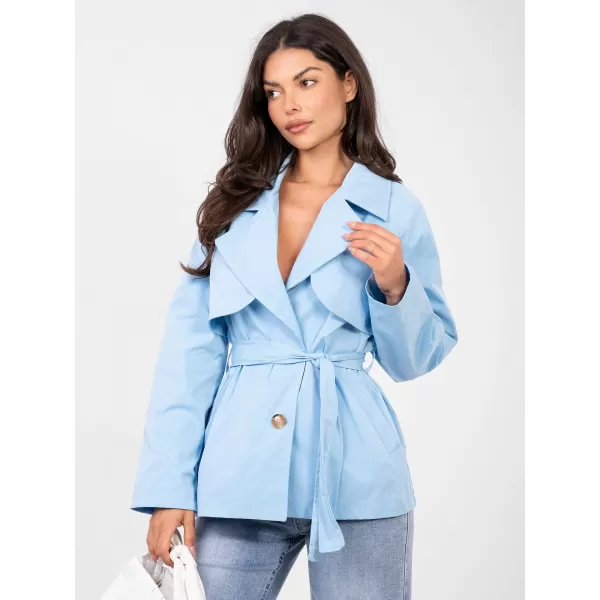  Dámský kabát RUE PARIS IT-PL-FL10069.65 LIGHT BLUE 