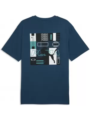 Pánské triko PUMA GRAPHICS RELAXED STACKED TEE 69436836 MIDNIGHT PETROL
