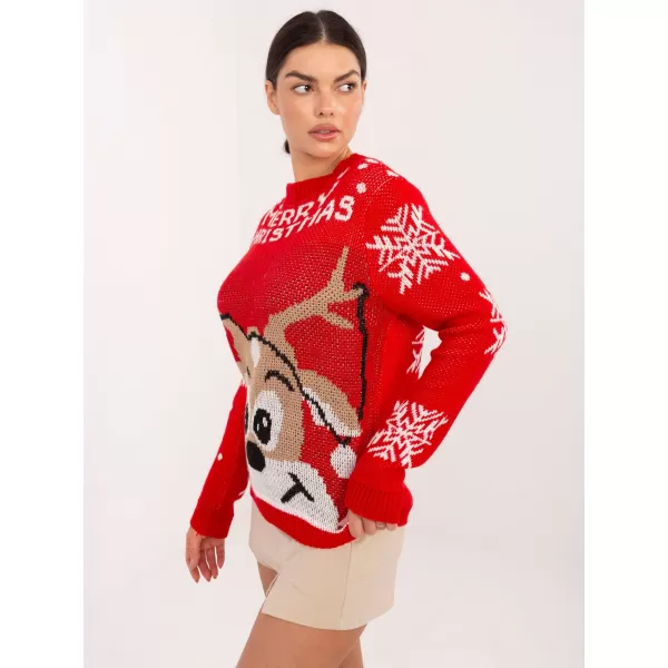  Dámský svetr ITALY MODA MI-SW-19133.90 RED 