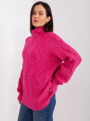 Dámský svetr WOOL FASHION ITALIA AT-SW-2355-2.30X FUCHSIA