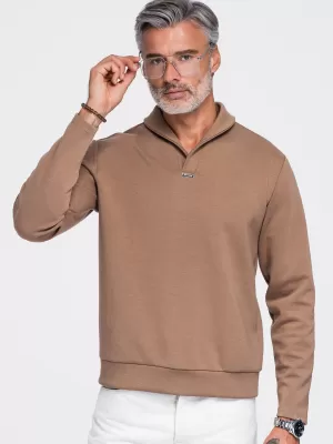 Pánská mikina OMBRE OM-SSNZ-0262 BROWN