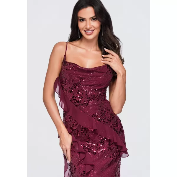  Dámské šaty LARICA LA-OM-DLR442 BURGUNDY 
