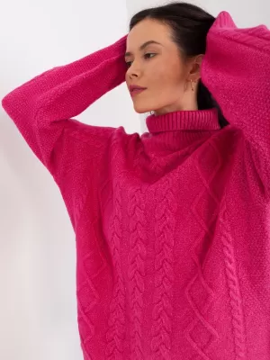 Dámský svetr WOOL FASHION ITALIA AT-SW-2355-2.30X FUCHSIA