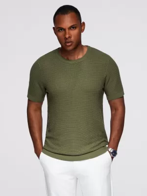 Pánské tričko OMBRE OM-TSCT-0303 OLIVE