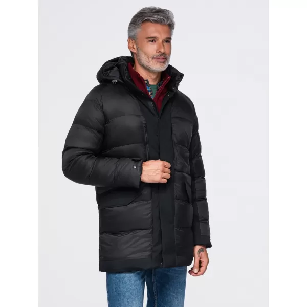  Pánská zimní bunda OMBRE OM-JALJ-0263 BLACK 