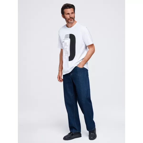  Pánské tričko OMBRE OM-TSPT-0299 WHITE 