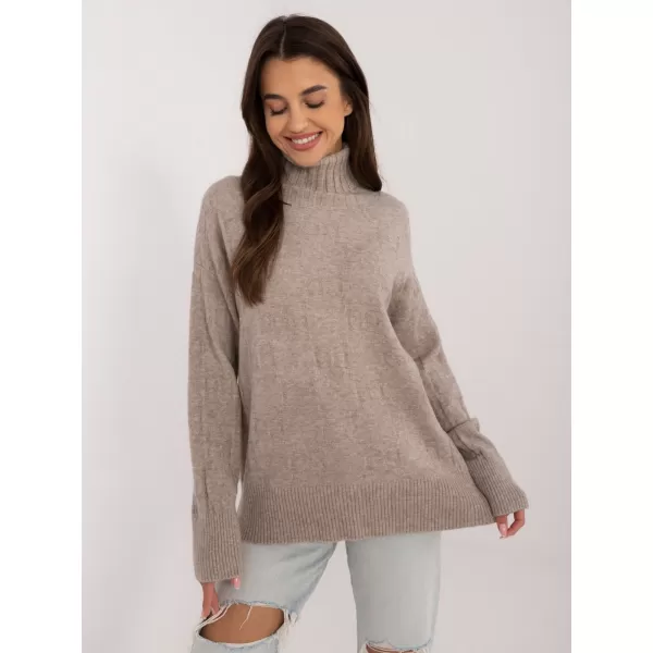  Dámský svetr WOOL FASHION ITALIA AT-SW-2342-1.35 DARK BEIGE 
