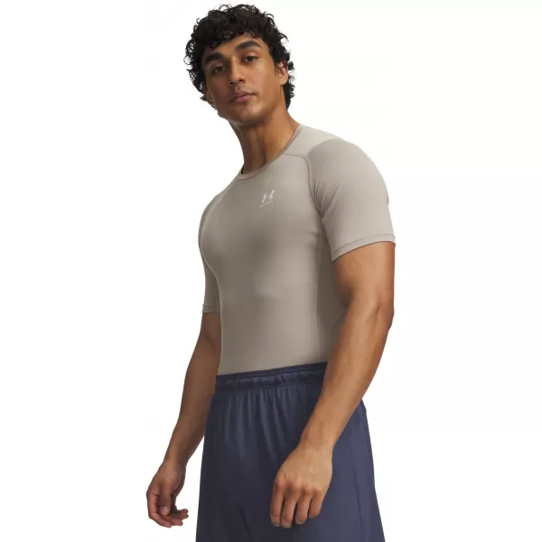  Pánské triko UNDER ARMOUR HG ARMOUR COMP SS 1361518-203 HNĚDÁ 