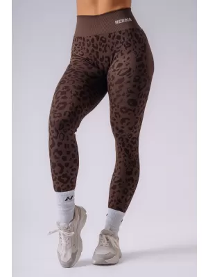 Dámské legíny NEBBIA PRIMAL 849 DARK BROWN LEOPARD