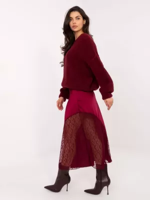 Dámská sukně RUE PARIS MI-SD-3287.36 BURGUNDY