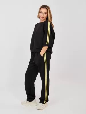 Dámská tepláková souprava RUE PARIS IT-KMPL-22215.78 BLACK