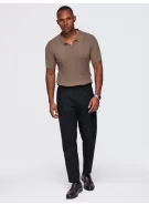 Pánské triko s límečkem OMBRE OM-POSS-0182 LIGHT BROWN