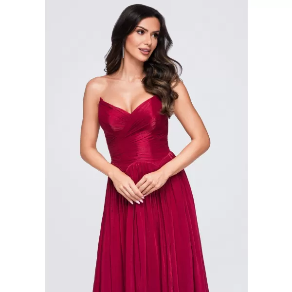  Dámské šaty LARICA LA-OM-DLR435 BURGUNDY 