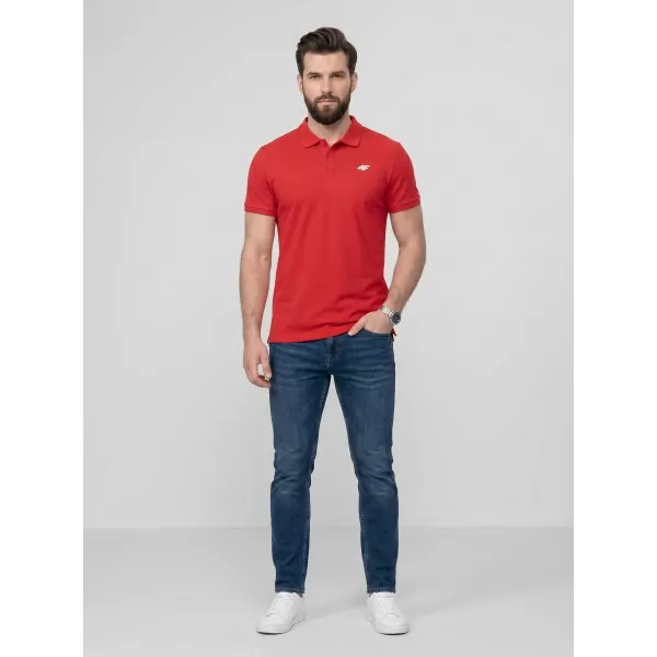  Pánské triko s límečkem 4F 4FWMM00TPTSM0771 RED 