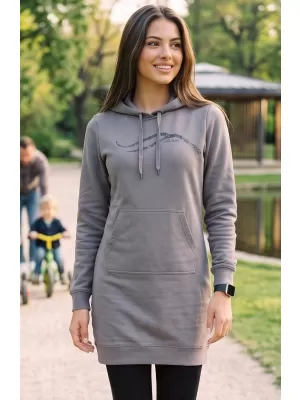 Dámská prodloužená mikina ALTISPORT ALW001419 OCELOVĚ ŠEDÁ