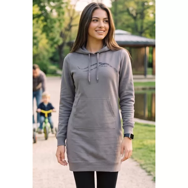  Dámská prodloužená mikina ALTISPORT ALW001419 OCELOVĚ ŠEDÁ 