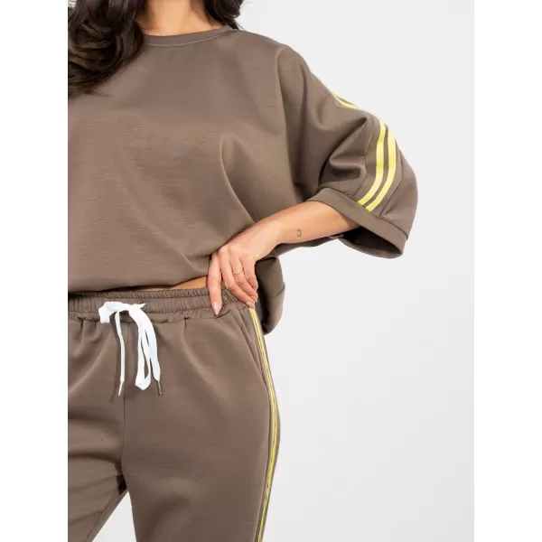  Dámská tepláková souprava RUE PARIS IT-KMPL-22215.77 BROWN 