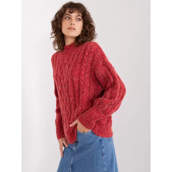  Dámský svetr WOOL FASHION ITALIA AT-SW-2363-2.04P DARK RED 