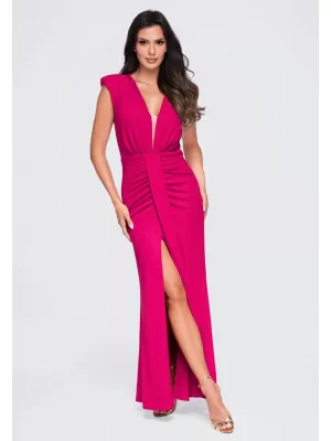 Dámské šaty LARICA LA-OM-DLR412 FUCHSIA