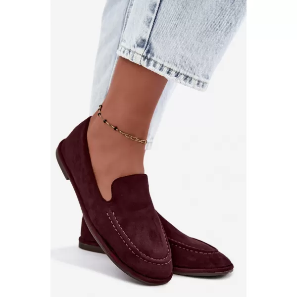  Dámské mokasíny BOTO 9889 BURGUNDY SUEDE 
