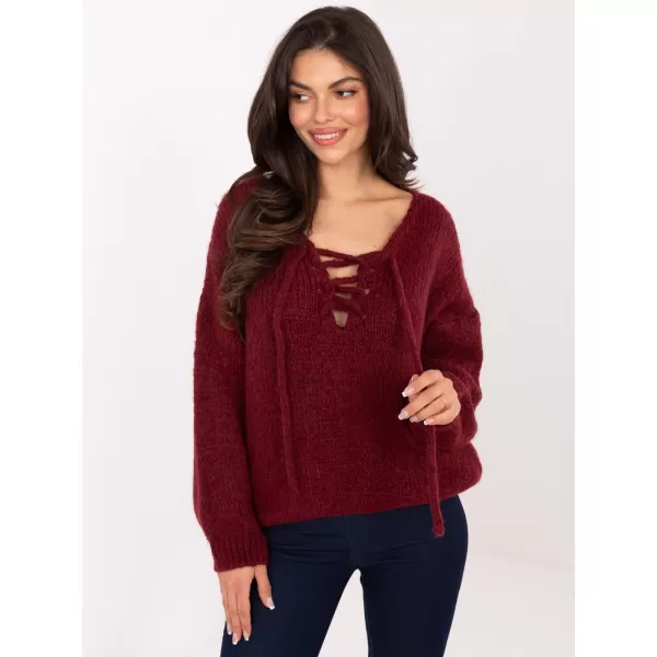  Dámský svetr ITALY MODA MI-SW-0919.18 BURGUNDY 