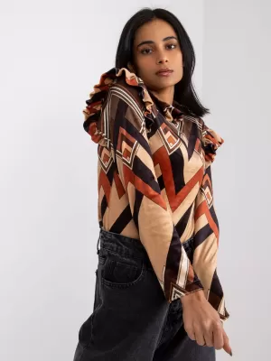 Dámská halenka ITALY MODA DHJ-BZ-6533C-1.81P BLACK AND BEIGE