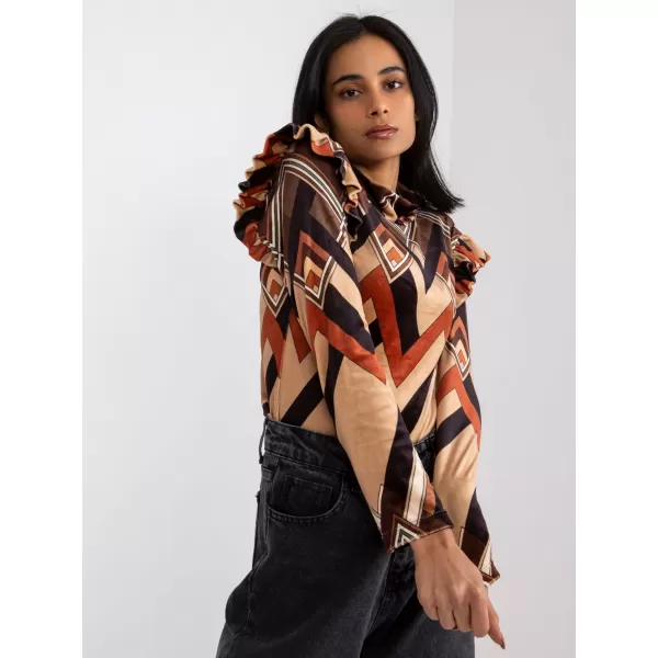  Dámská halenka ITALY MODA DHJ-BZ-6533C-1.81P BLACK AND BEIGE 
