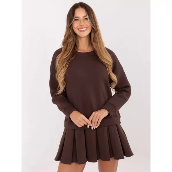  Dámské šaty RUE PARIS MI-SK-3249.98 DARK BROWN 