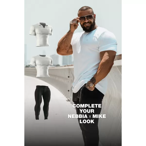  Pánské trička NEBBIA MIKE MUSCLE FIT POLO 157 WHITE 