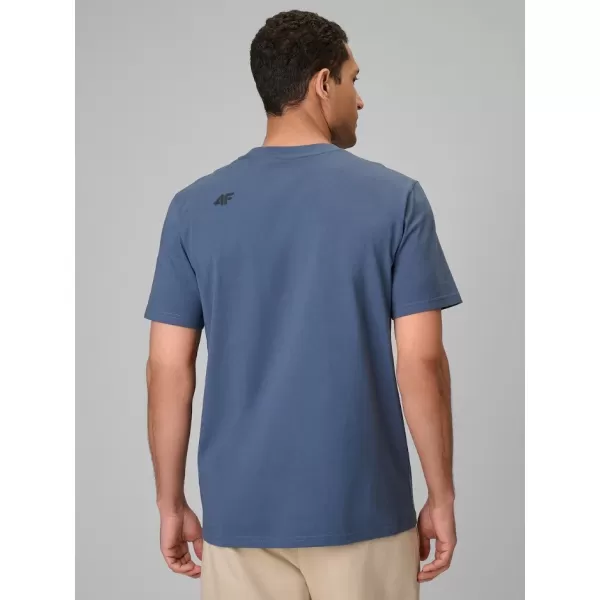  Pánské triko 4F 4FWAW25TTSHM2401 DENIM 