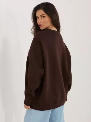 Dámská mikina RUE PARIS RV-BL-A1080.21P DARK BROWN