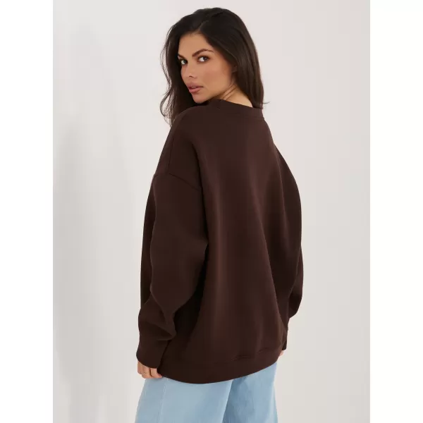  Dámská mikina RUE PARIS RV-BL-A1080.21P DARK BROWN 