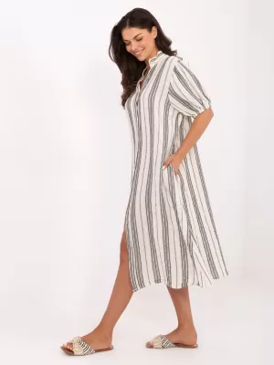 Dámské šaty OCH BELLA TW-SK-BI-2451.84 WHITE-BLACK