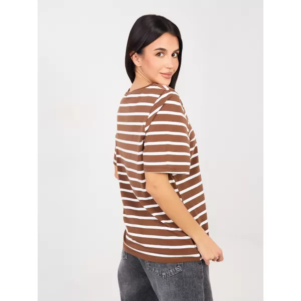  Dámské tričko RUE PARIS RV-TS-A1087.74 LIGHT BROWN 