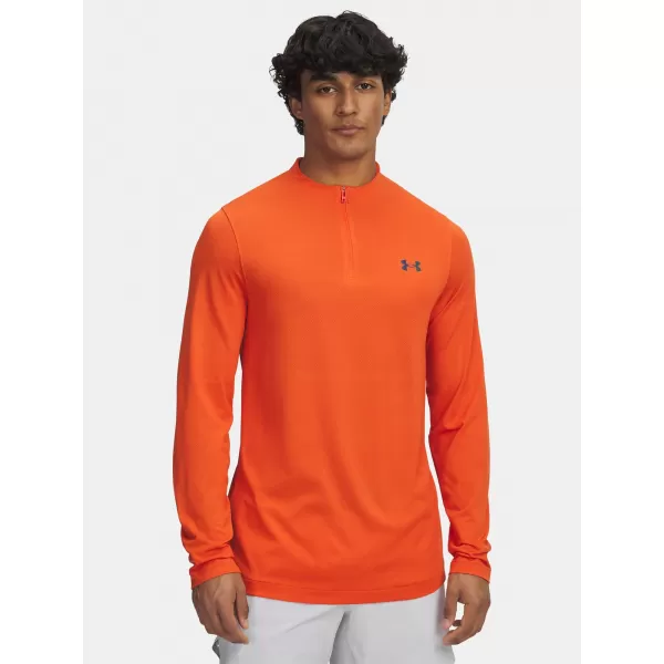  Pánské triko UNDER ARMOUR VANISH ELITE SEAMLESS 1/4 ZP 1382798-844 ORANŽOVÁ 