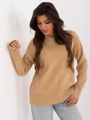 Dámský svetr WOOL FASHION ITALIA AT-SW-2342-1.35 CAMEL