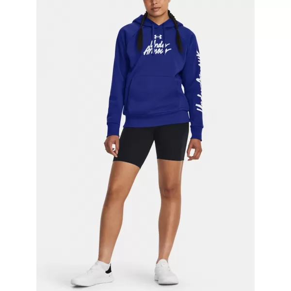  Dámská mikina UNDER ARMOUR UA RIVAL FLEECE GRAPHIC HDY 1379609-400 MODRÁ 