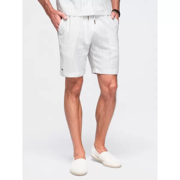  Pánské kraťasy OMBRE OM-SRCS-0208 OFF-WHITE 
