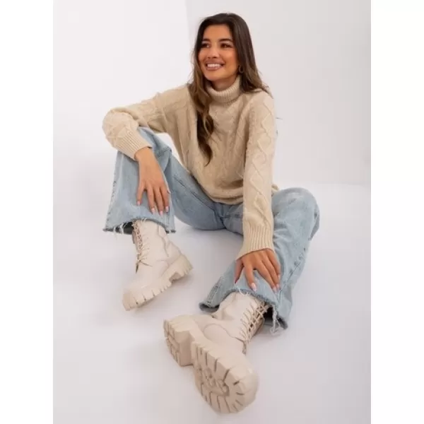  Dámský svetr WOOL FASHION ITALIA AT-SW-2355-2.12P BEIGE 