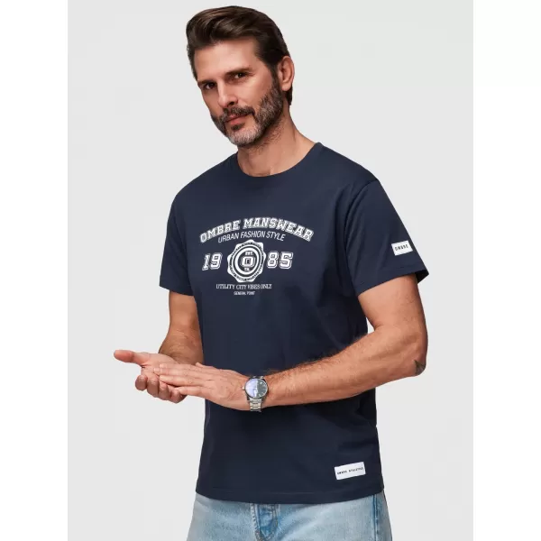  Pánské triko OMBRE OM-TSPT-0269 NAVY BLUE 