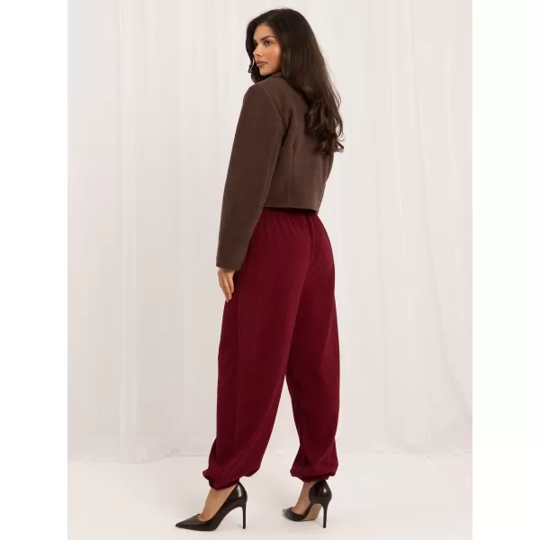  Dámské kalhoty ITALY MODA MI-SP-P72003H.70 BURGUNDY 