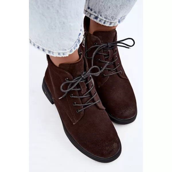  Dámské kotníkové boty VINCEZA 39953 CHOCOLATE SUEDE 