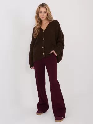 Dámské kalhoty RUE PARIS IT-SP-FL9877.64 BURGUNDY