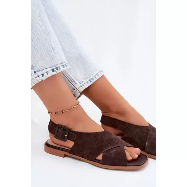  Dámské sandály S.BARSKI JC61-1001 BROWN 